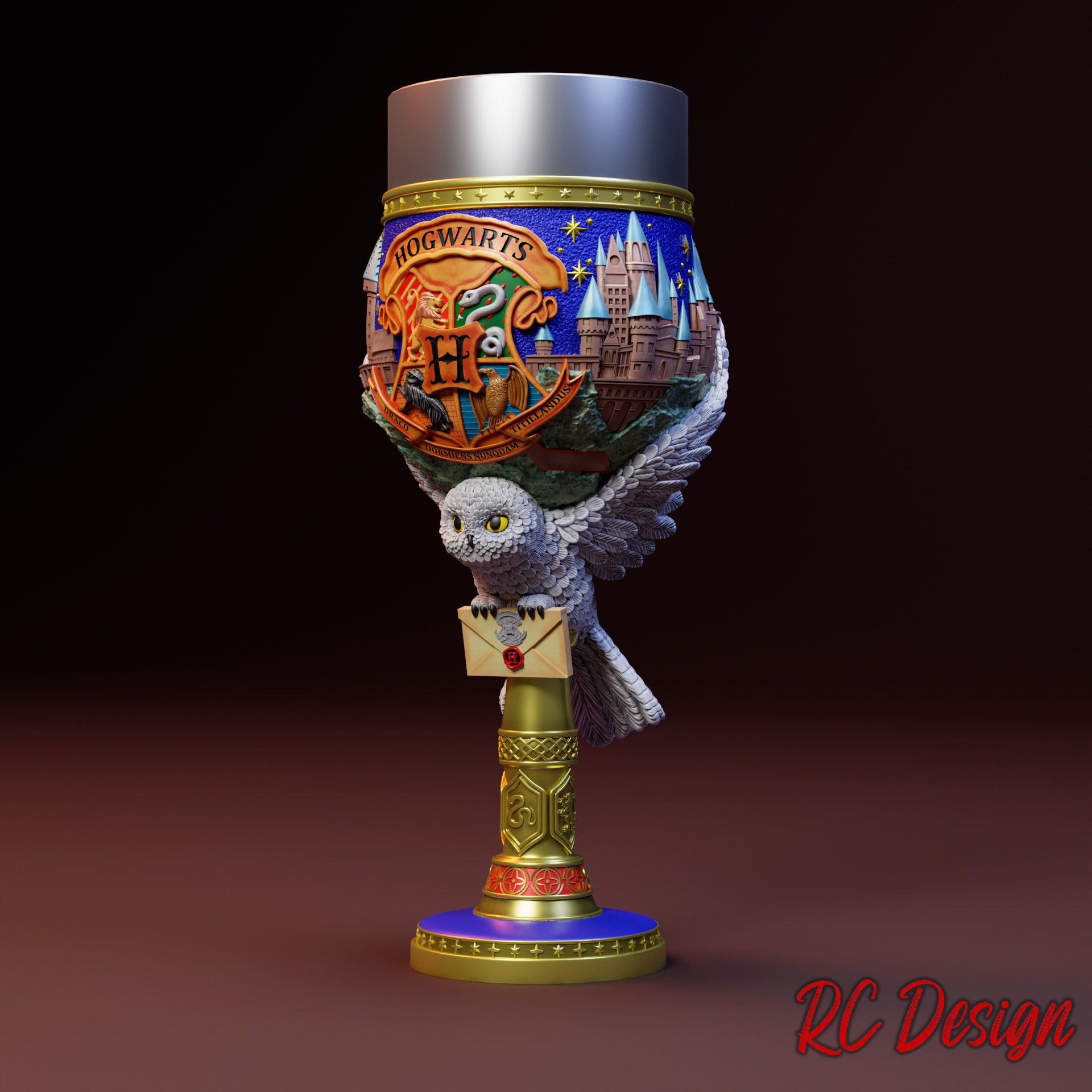 Hogwarts Castle Copa Chalice Cup 3D print model_2