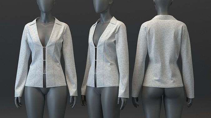 LS Floral Open Front Shirt 3D model