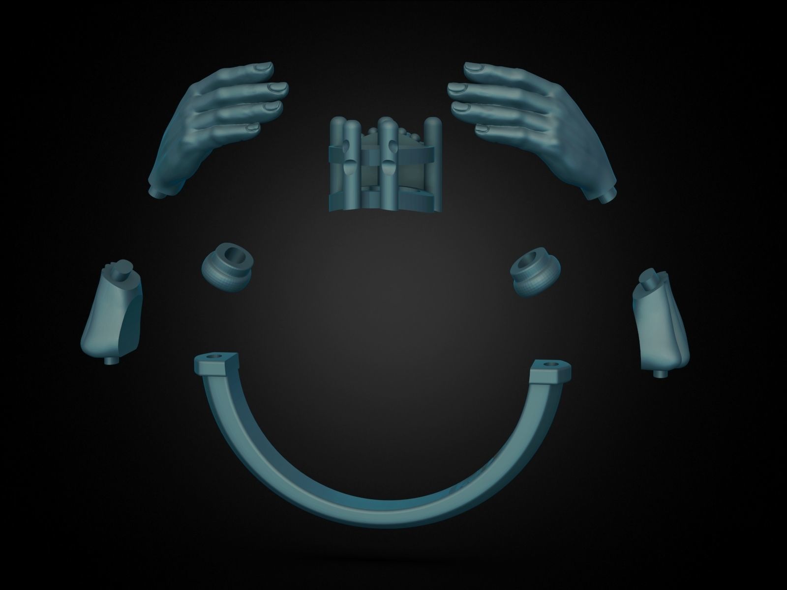 Claddagh Ring Heart in Hands 3D print model_9