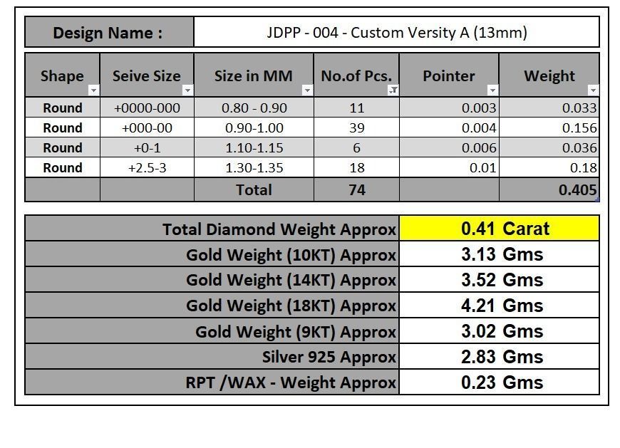 Custom Initial A Letter Diamond Pendant A to Z Alphabet Necklace 3D print model_17