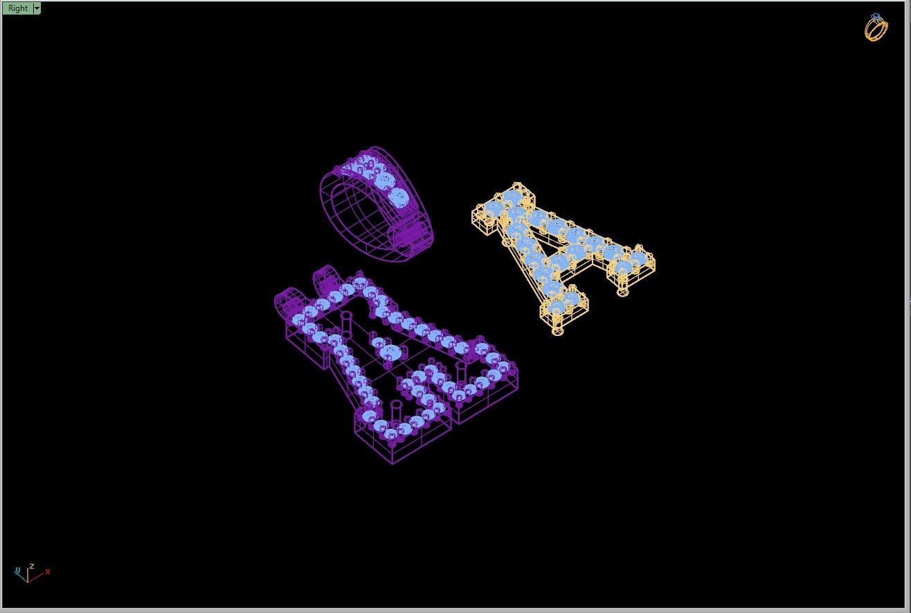 Custom Initial A Letter Diamond Pendant A to Z Alphabet Necklace 3D print model_13