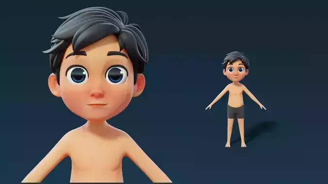 Cartoon Base Mesh Kid Male