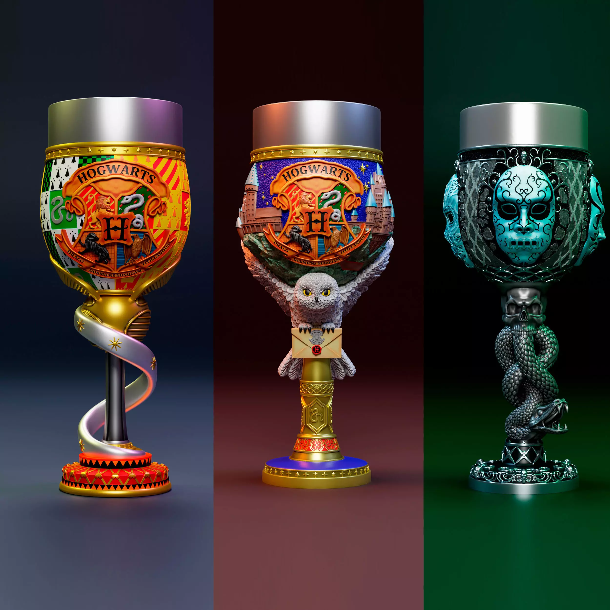 3 chalice of harry potter Death Eaters Hogwarts Copas 3D print model_0