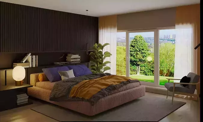 summer bedroom in Design style