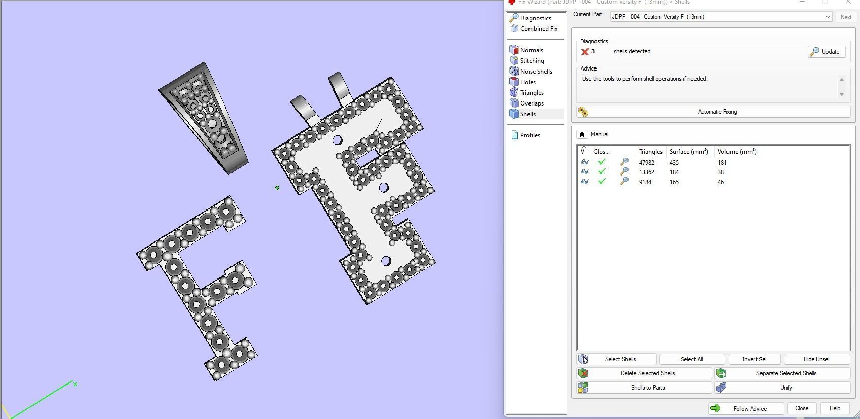 Custom Initial F Letter Diamond Pendant A to Z Alphabet Necklace 3D print model_17