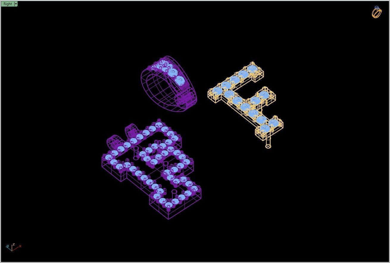 Custom Initial F Letter Diamond Pendant A to Z Alphabet Necklace 3D print model_13