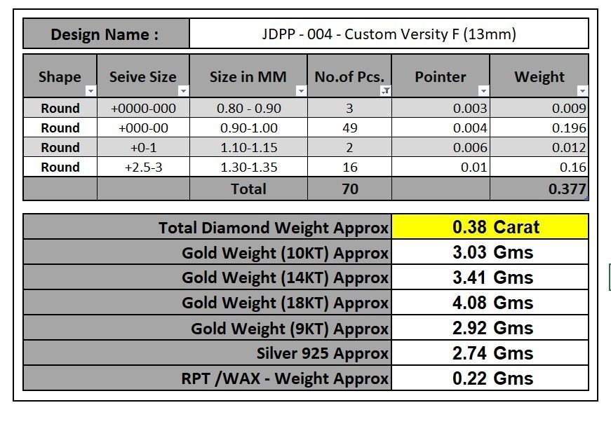 Custom Initial F Letter Diamond Pendant A to Z Alphabet Necklace 3D print model_16