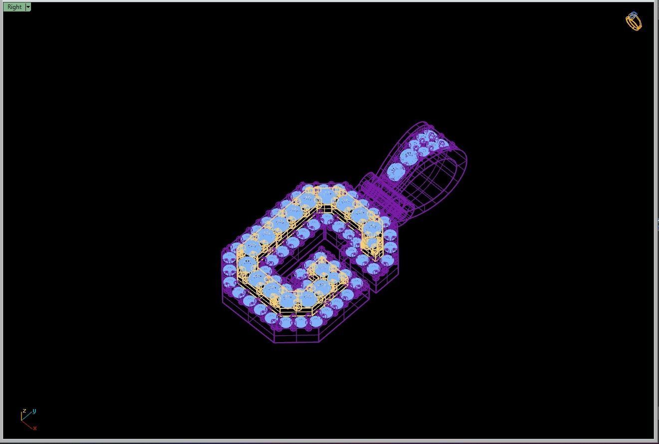 Custom Initial G Letter Diamond Pendant A to Z Alphabet Necklace 3D print model_12