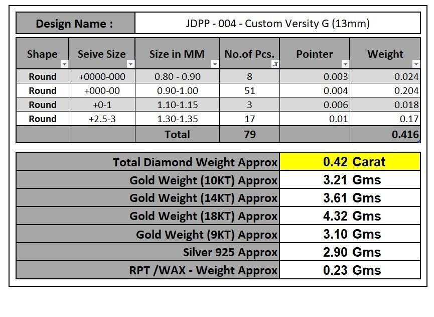 Custom Initial G Letter Diamond Pendant A to Z Alphabet Necklace 3D print model_16