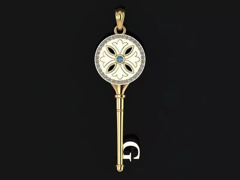 Key pendant letter G 3D print model