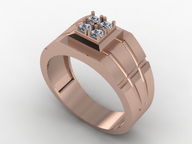 man ring 3D print model_2
