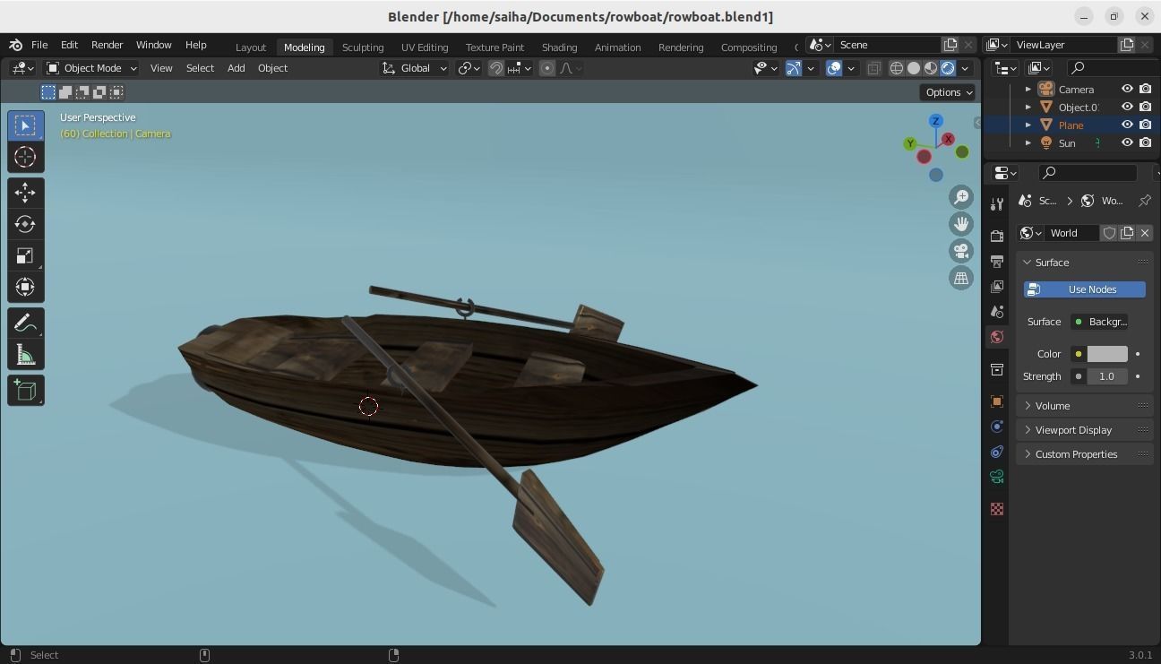 Row Boat 3D model_1