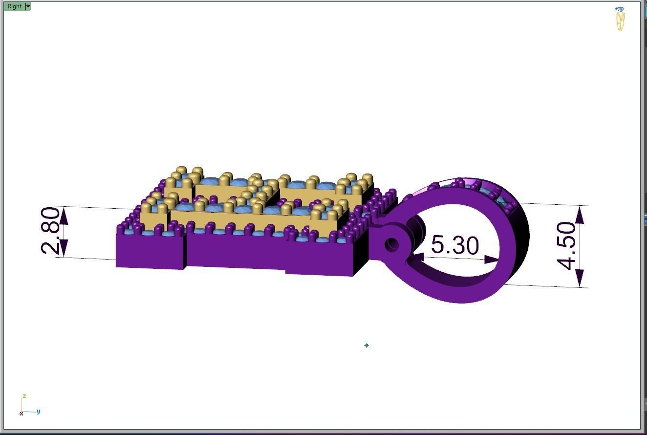 Custom Initial H Letter Diamond Pendant A to Z Alphabet Necklace 3D print model_7