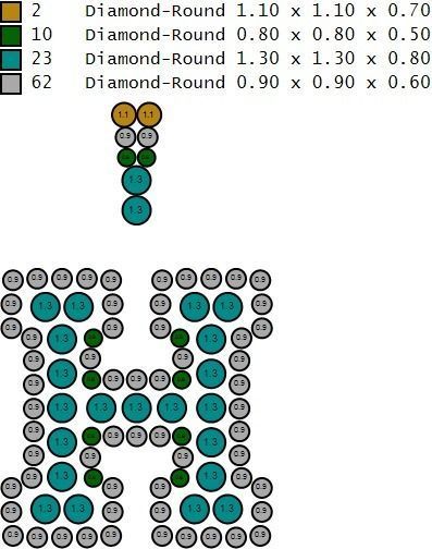 Custom Initial H Letter Diamond Pendant A to Z Alphabet Necklace 3D print model_15