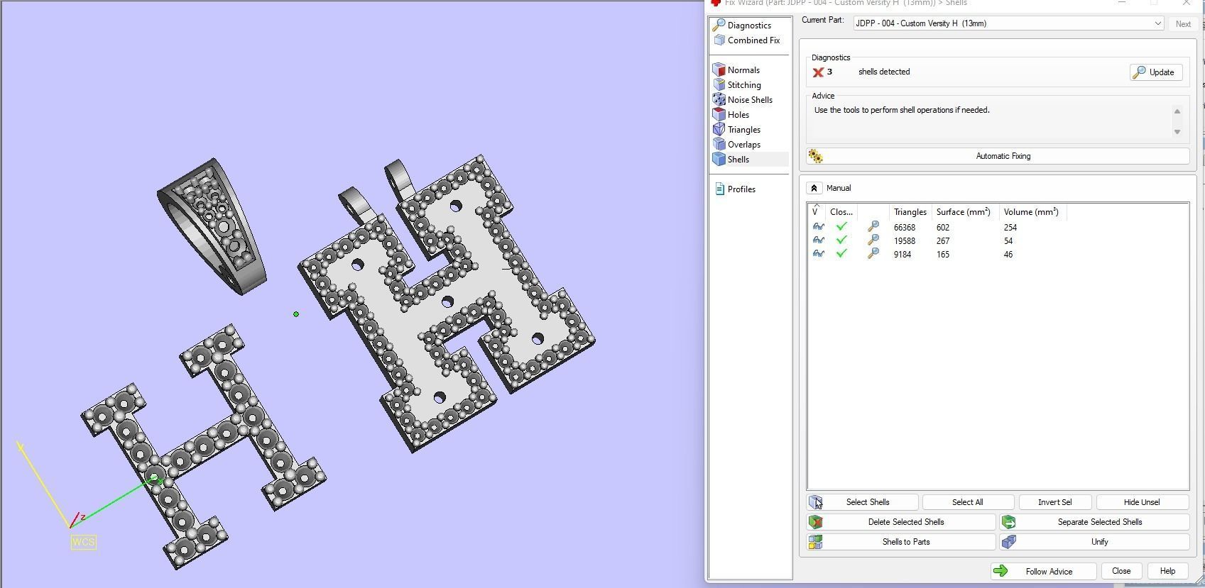 Custom Initial H Letter Diamond Pendant A to Z Alphabet Necklace 3D print model_16
