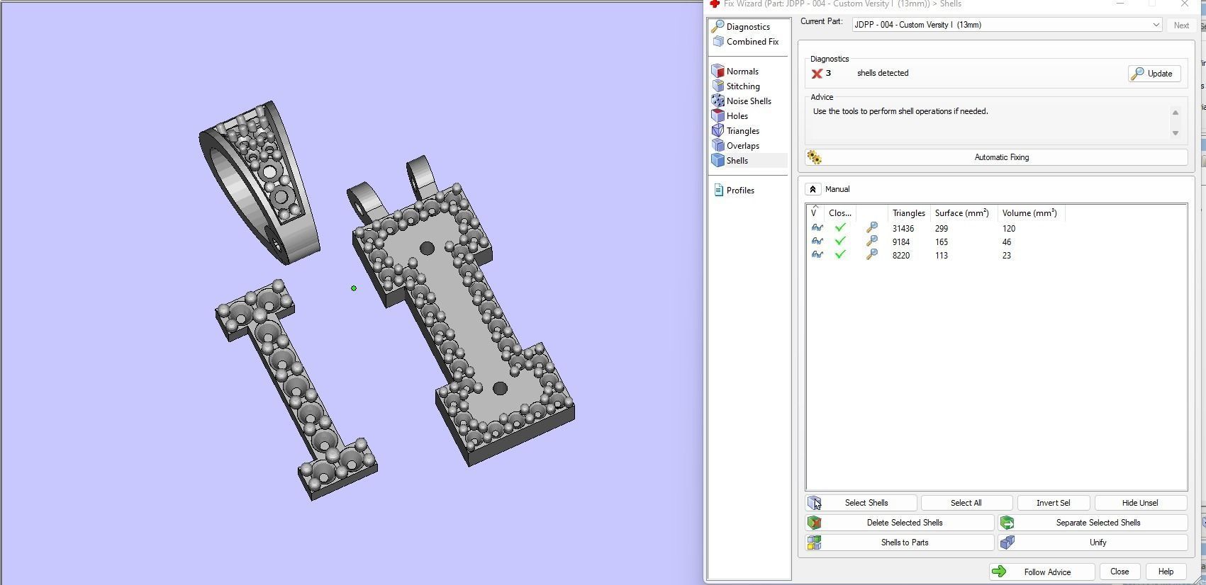 Custom Initial I Letter Diamond Pendant A to Z Alphabet Necklace 3D print model_17