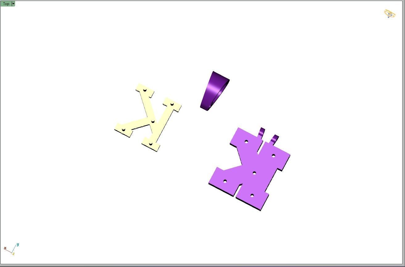 Custom Initial K Letter Diamond Pendant A to Z Alphabet Necklace 3D print model_12