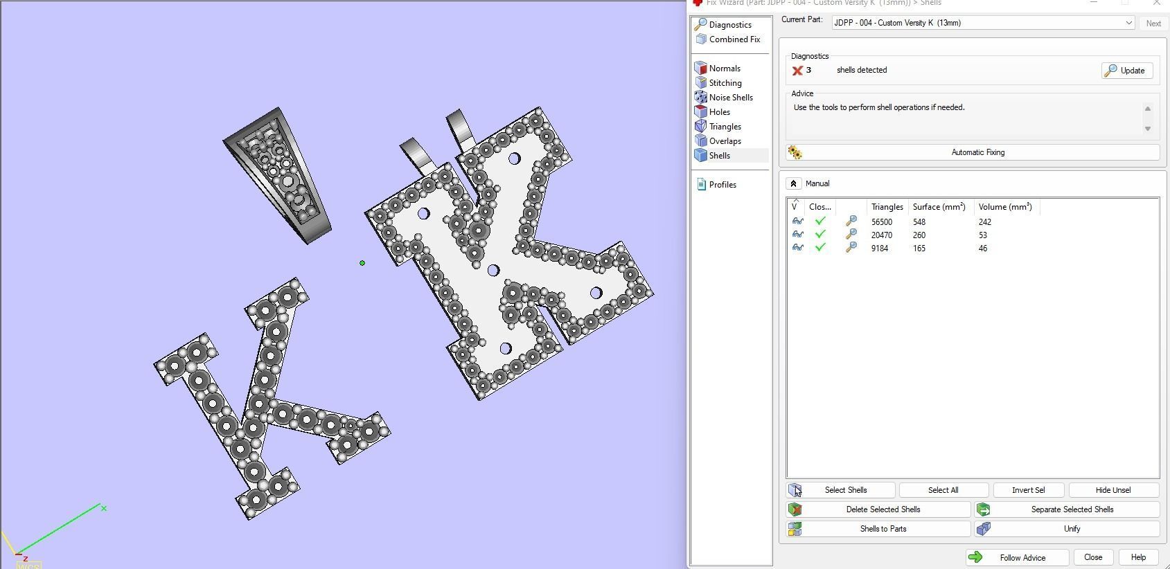 Custom Initial K Letter Diamond Pendant A to Z Alphabet Necklace 3D print model_17