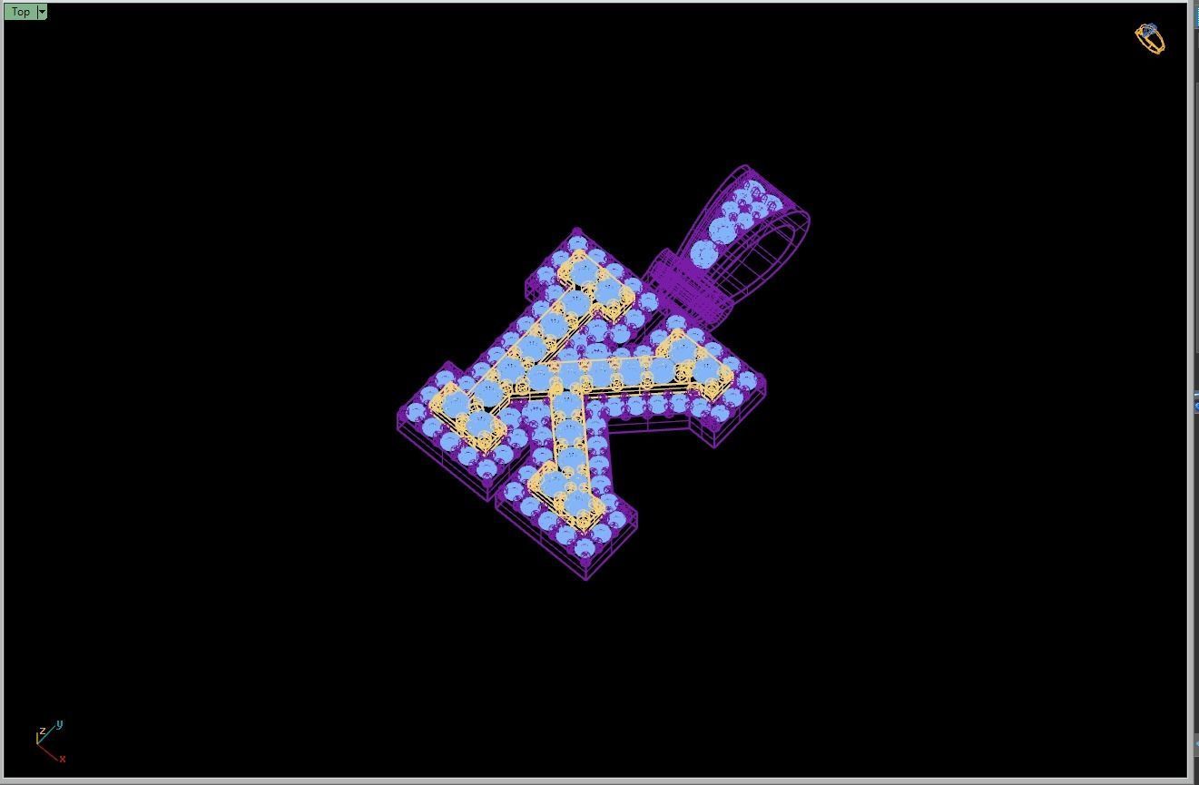 Custom Initial K Letter Diamond Pendant A to Z Alphabet Necklace 3D print model_13