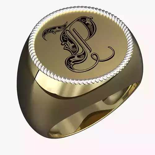 Jewelry alphabet Ring P