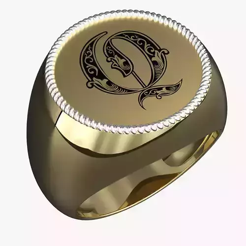 Jewelry alphabet Ring Q