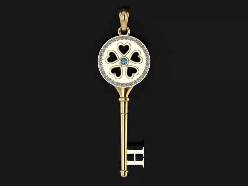Key pendant letter H 3D print model