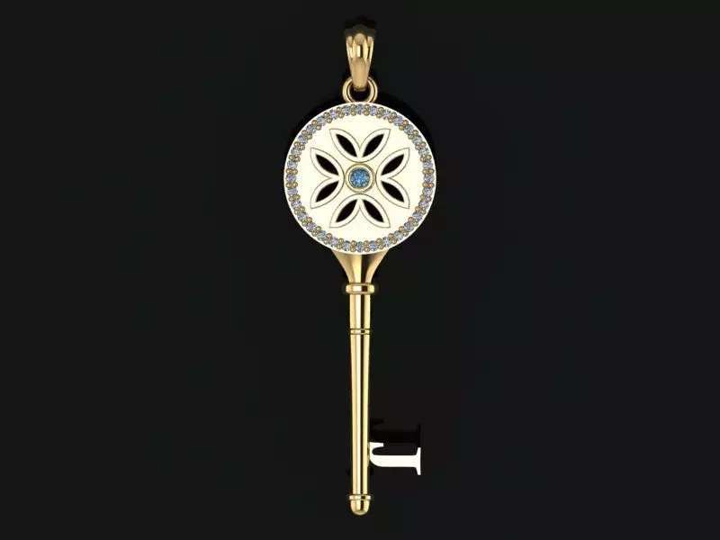 Key pendant letter J 3D print model