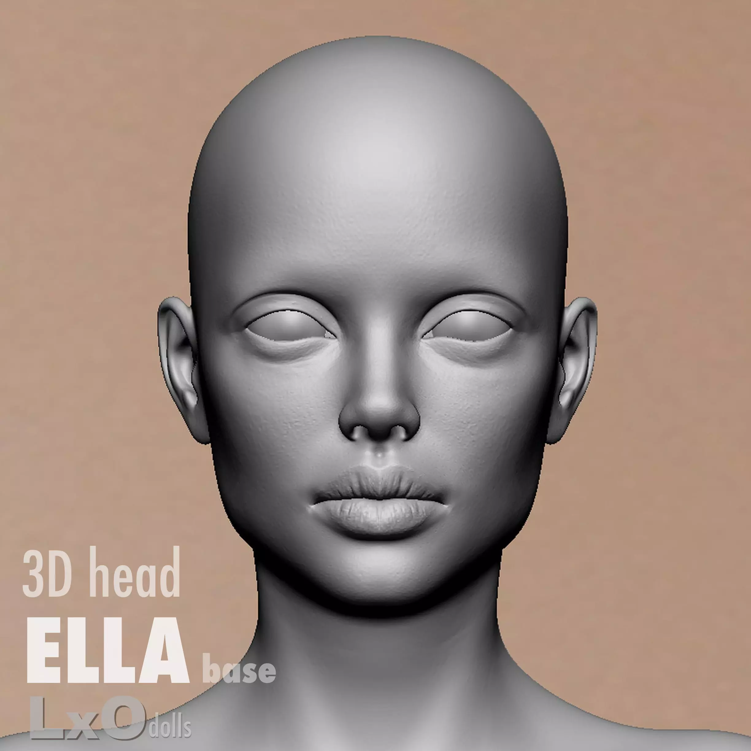 3D Female Head - ELLA base  3D model_0