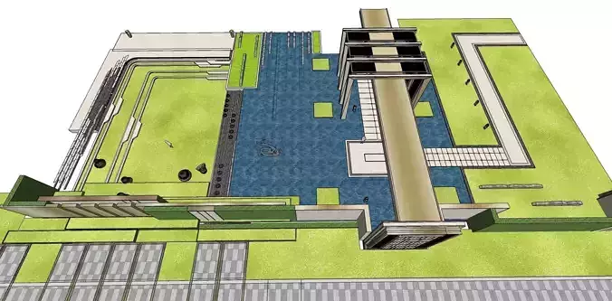 commercial entrance foyer on waterfountain 