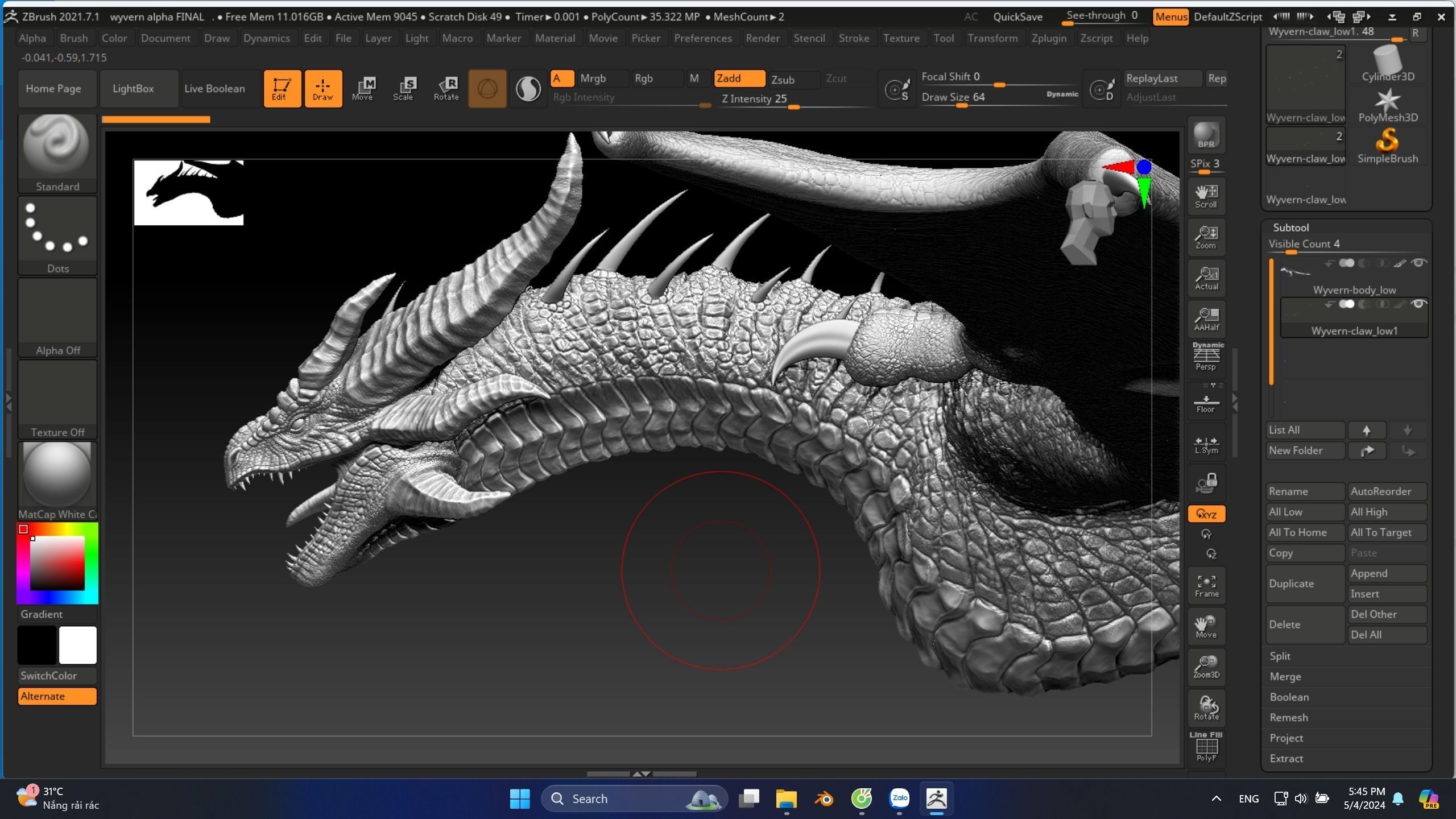 Dragon Wyvern Alpha Low-poly 3D model_23