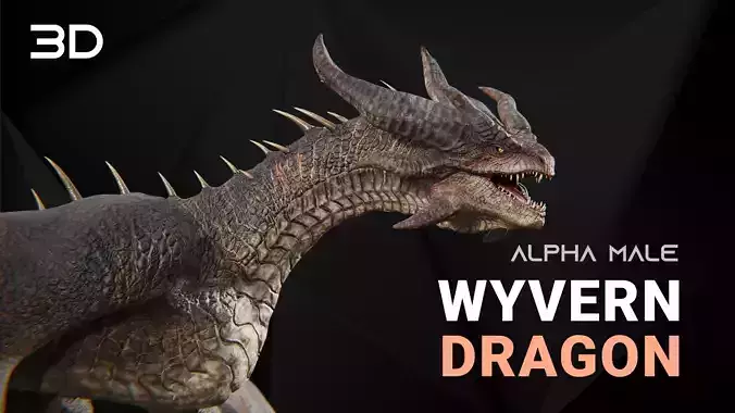 Dragon Wyvern Alpha Low-poly 3D model