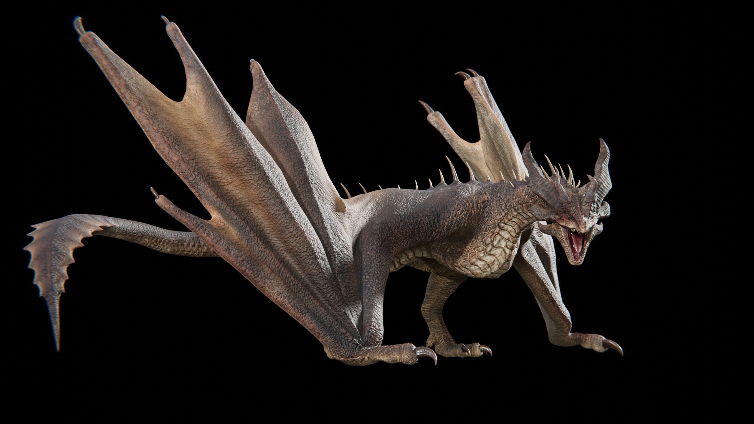 Dragon Wyvern Alpha Low-poly 3D model_36