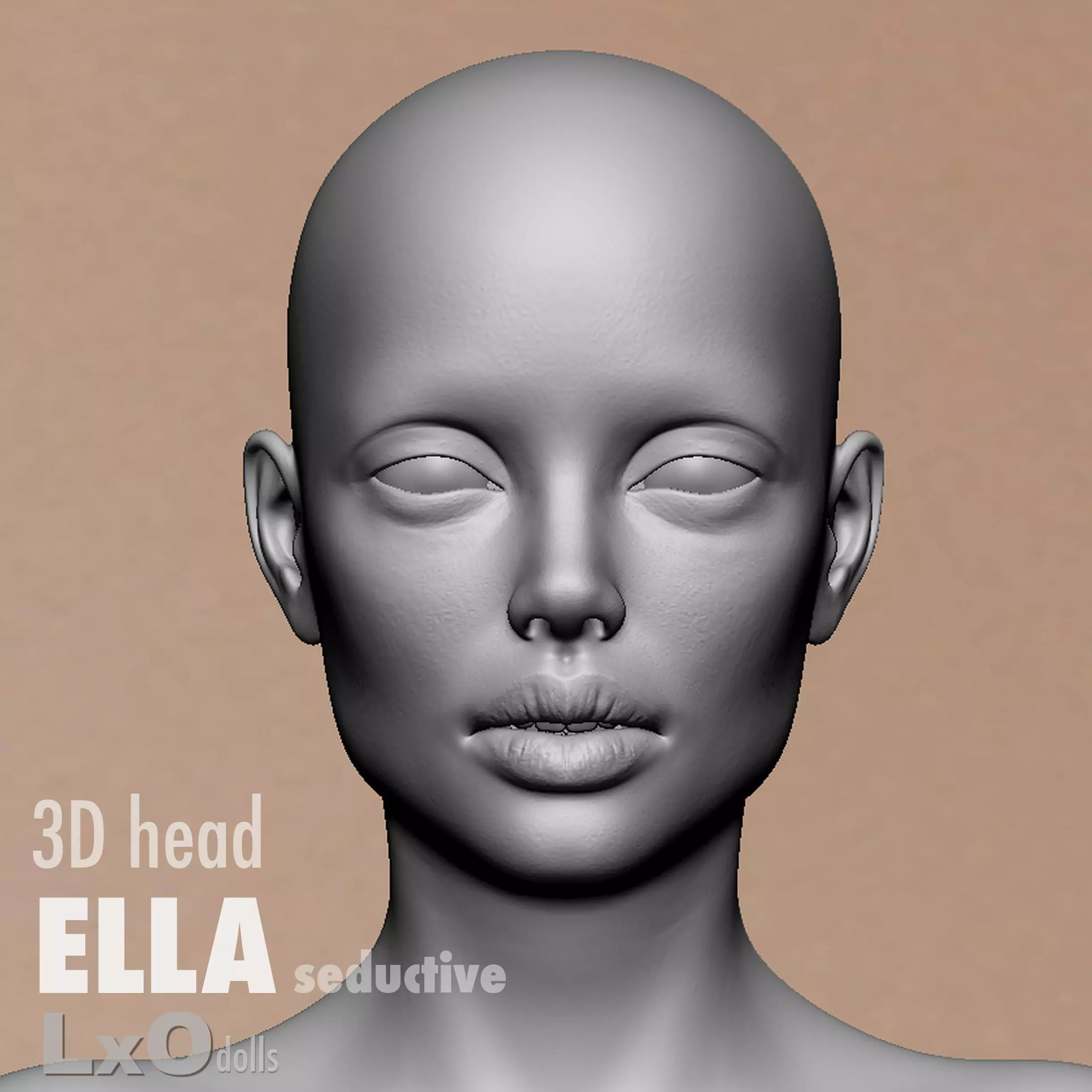 3D Female Head - ELLA seductive  3D model_0