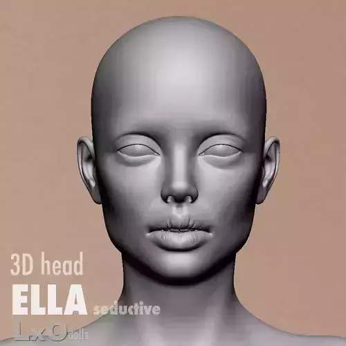 3D Female Head - ELLA seductive  3D model