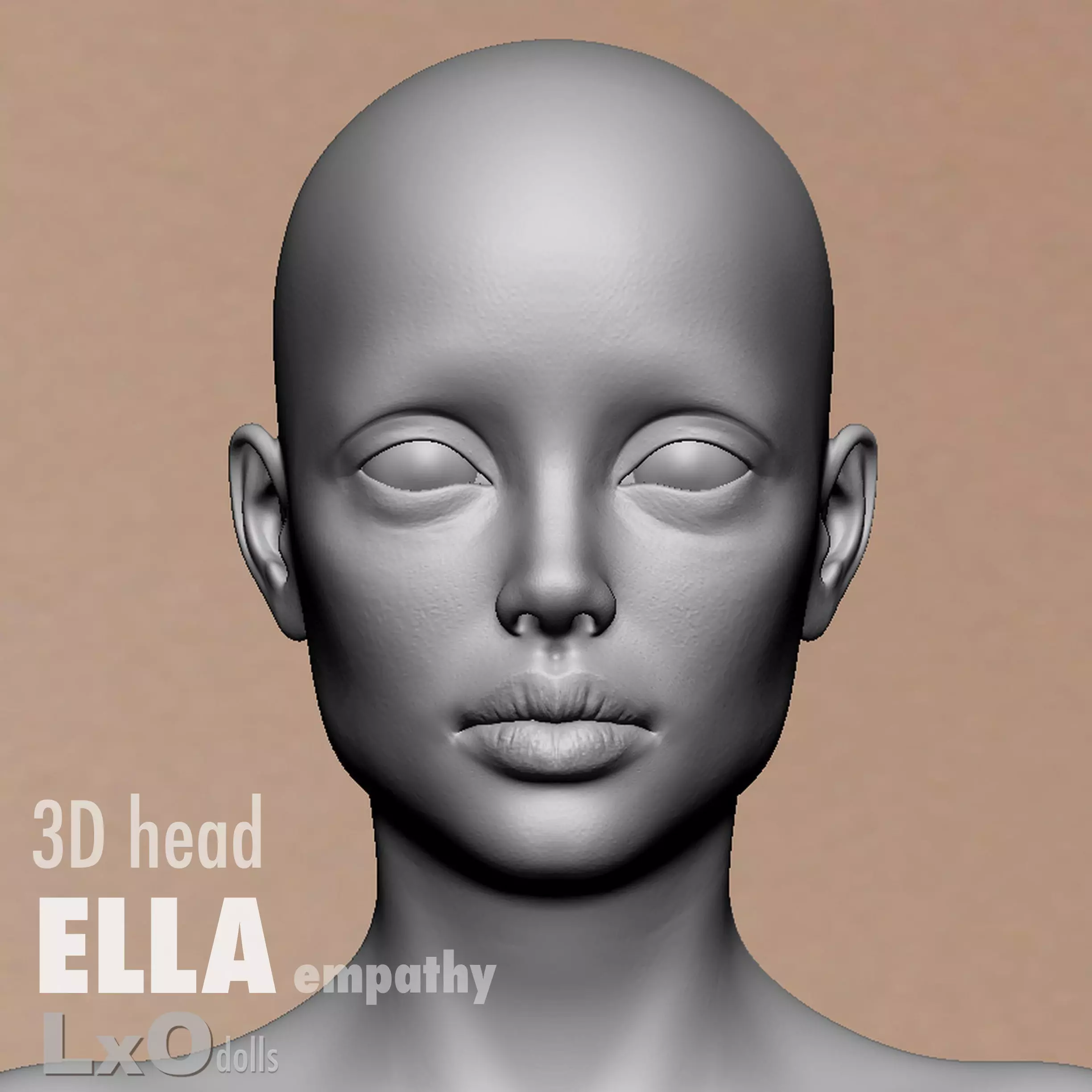 3D Female Head - ELLA empathy 3D model_0
