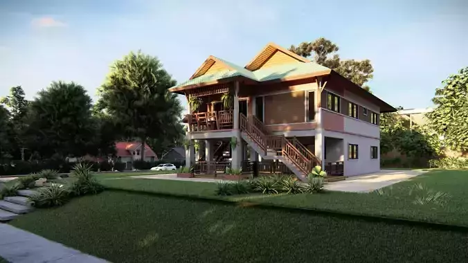 Casa Scene-villa-modern house 3D model