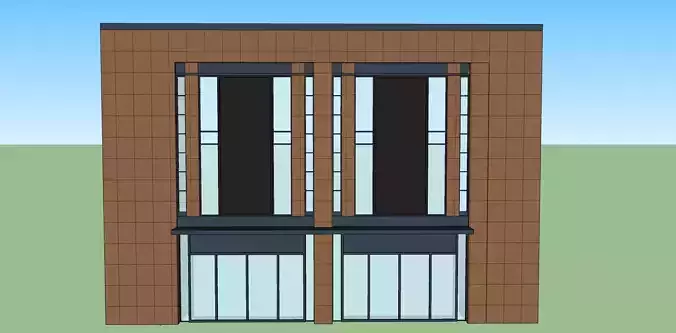 exterior cladding brick window 3d model