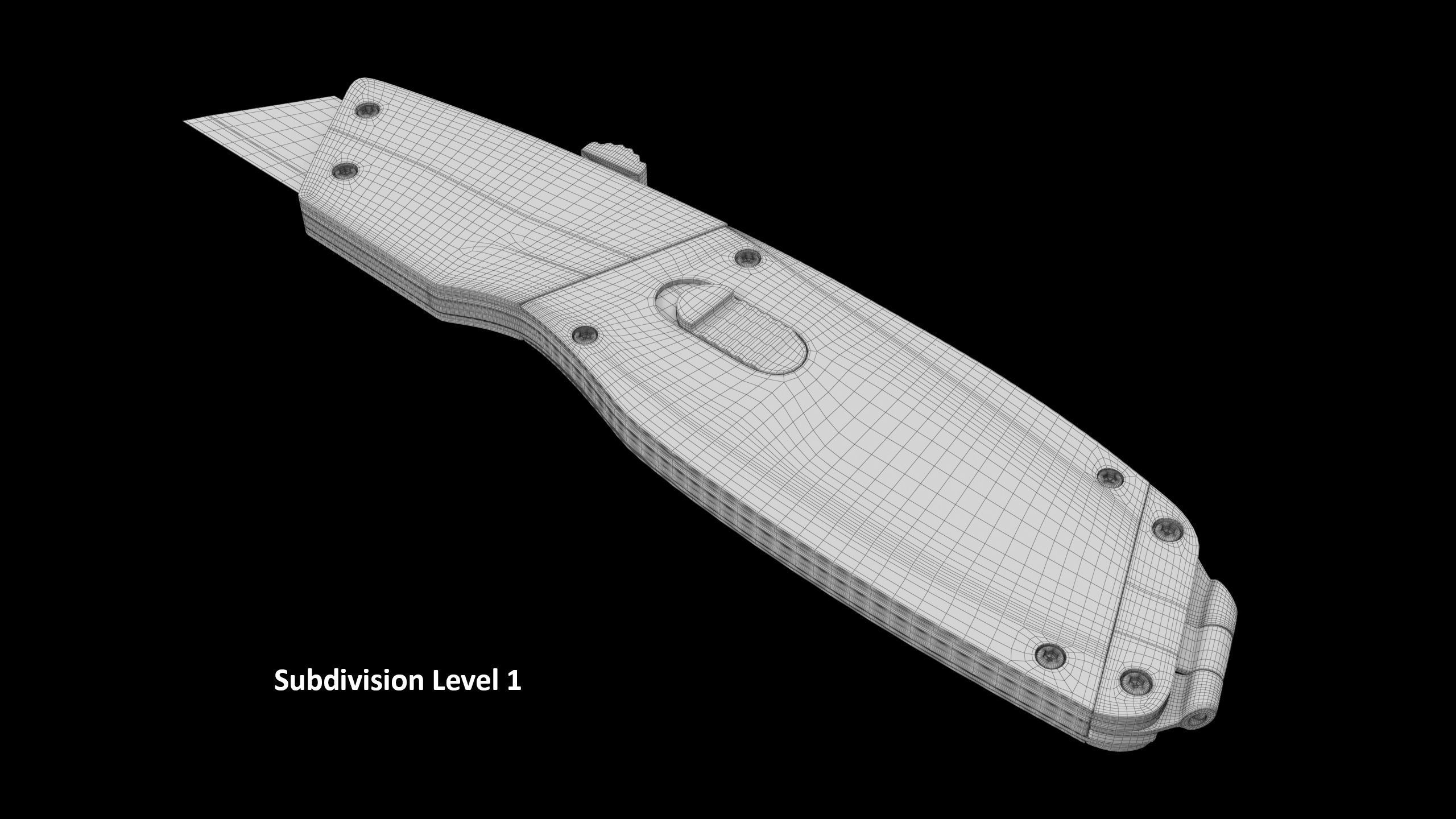 SO Retractable utility knife UTK100 Low-poly 3D model_13
