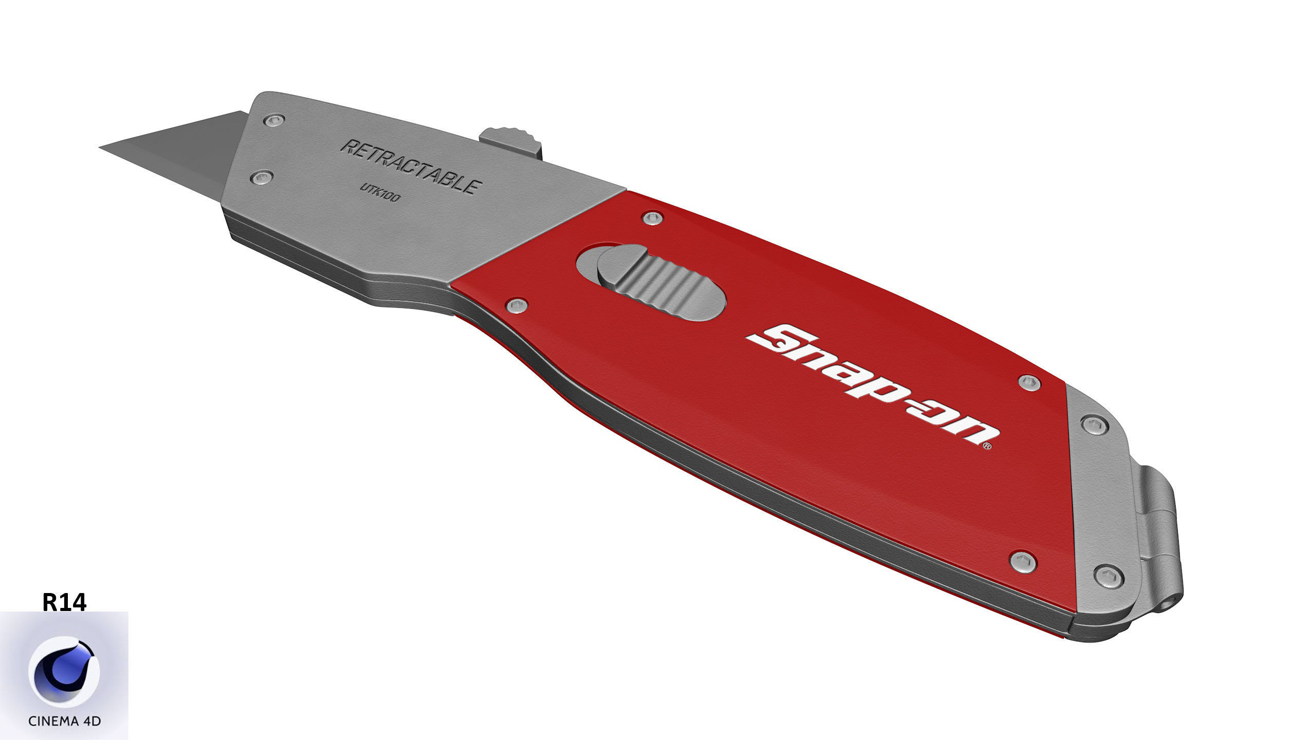 SO Retractable utility knife UTK100 Low-poly 3D model_23