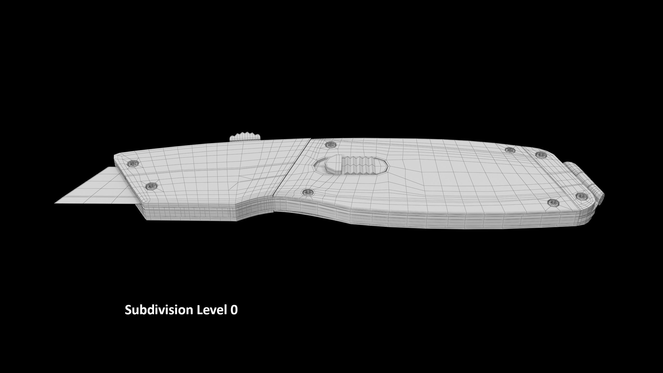 SO Retractable utility knife UTK100 Low-poly 3D model_9