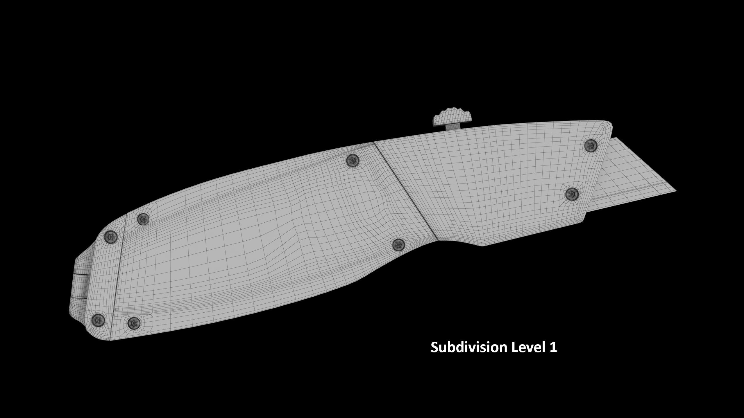 SO Retractable utility knife UTK100 Low-poly 3D model_15