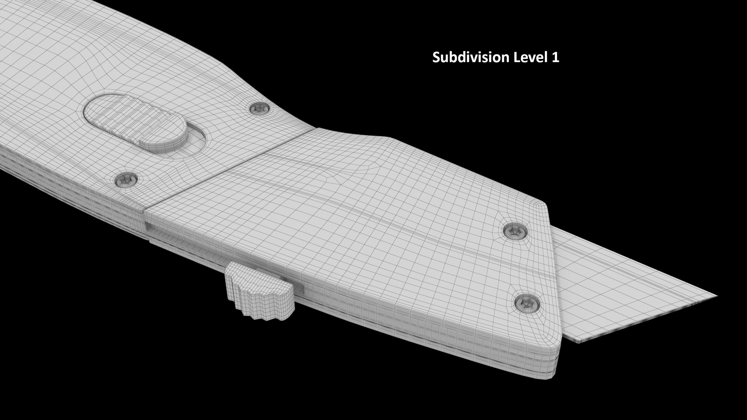SO Retractable utility knife UTK100 Low-poly 3D model_16