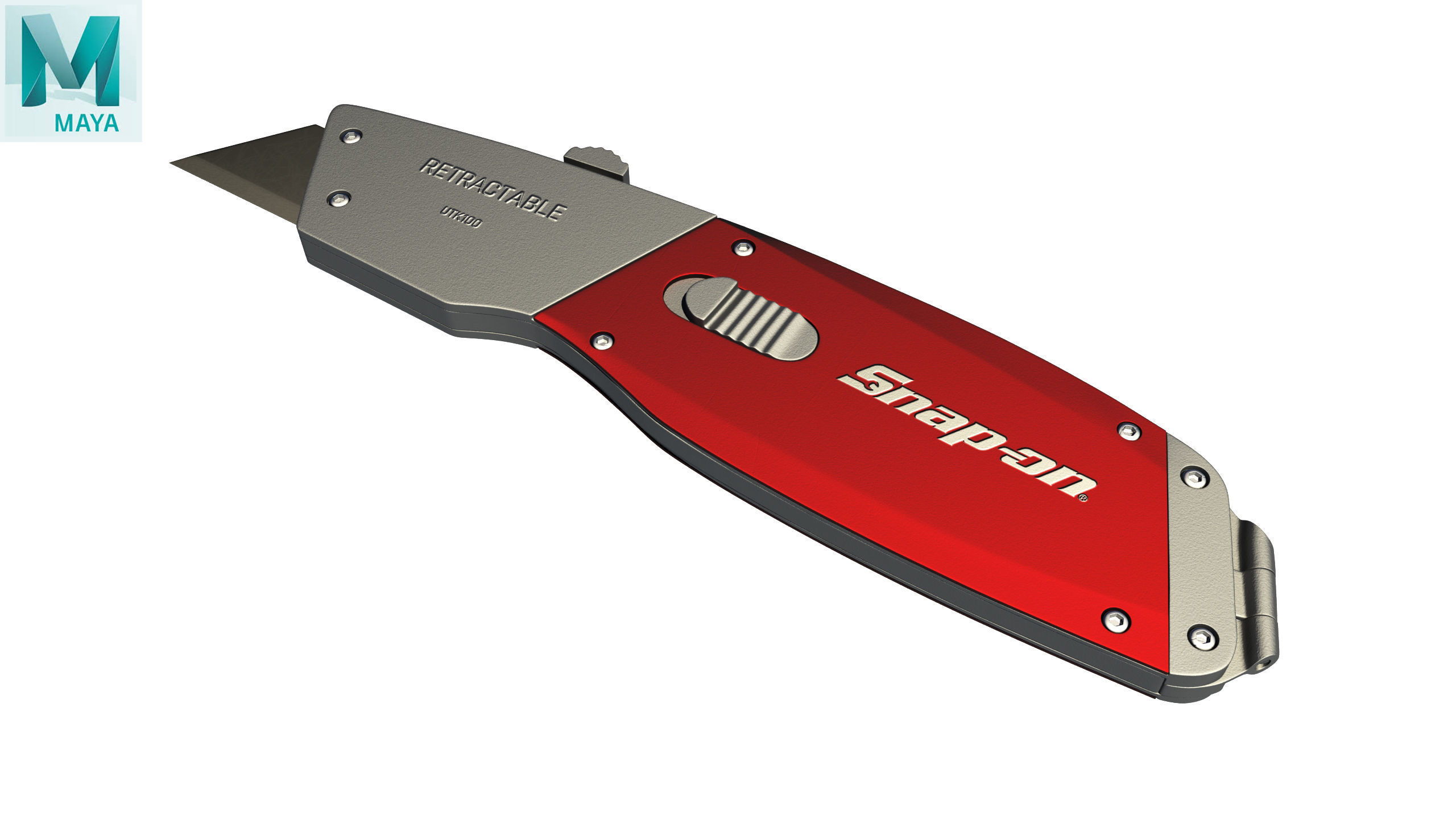 SO Retractable utility knife UTK100 Low-poly 3D model_21