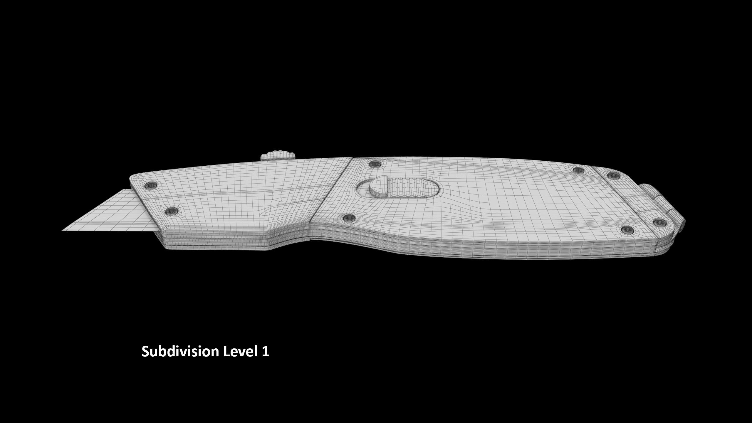 SO Retractable utility knife UTK100 Low-poly 3D model_14