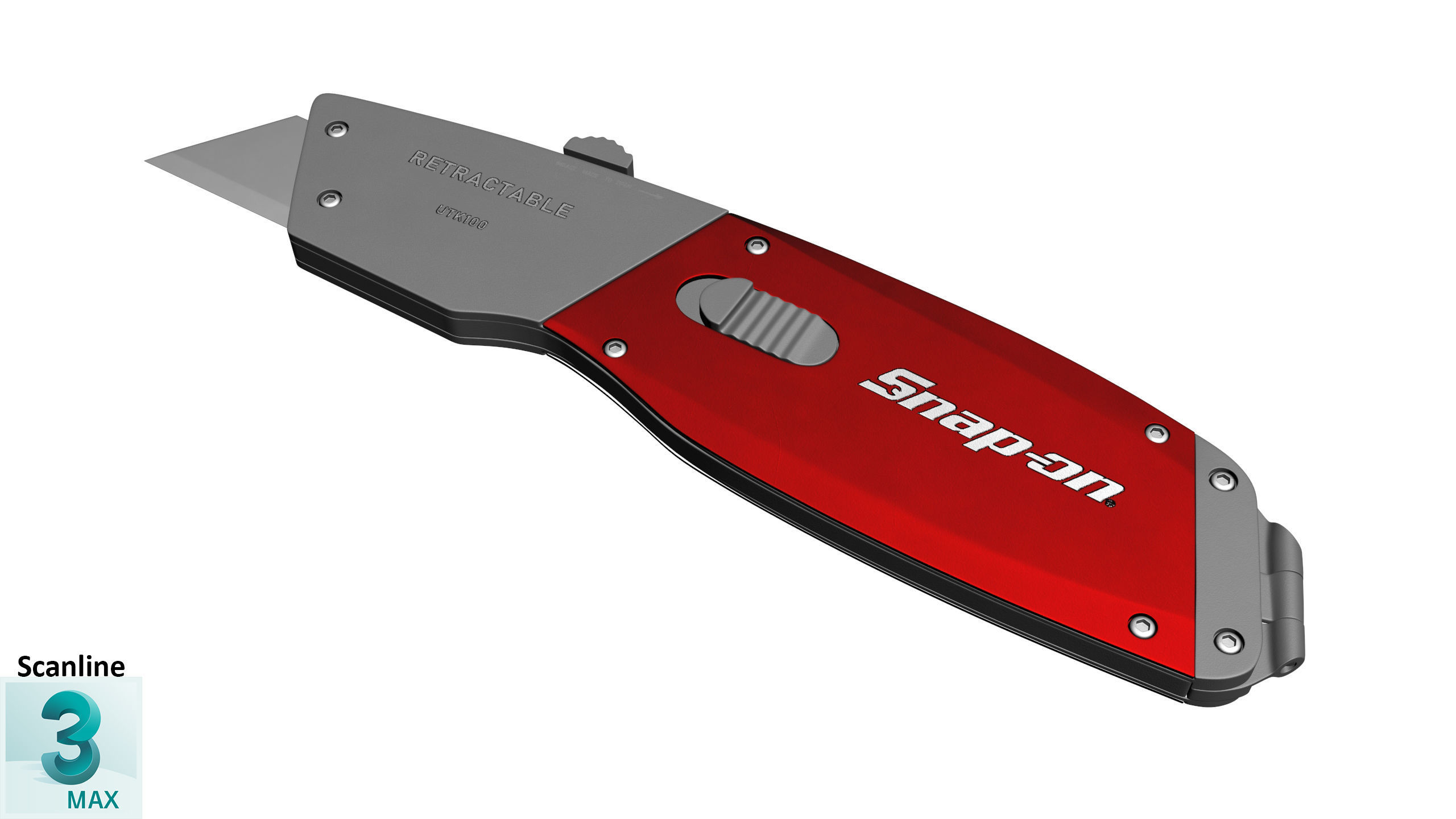 SO Retractable utility knife UTK100 Low-poly 3D model_19