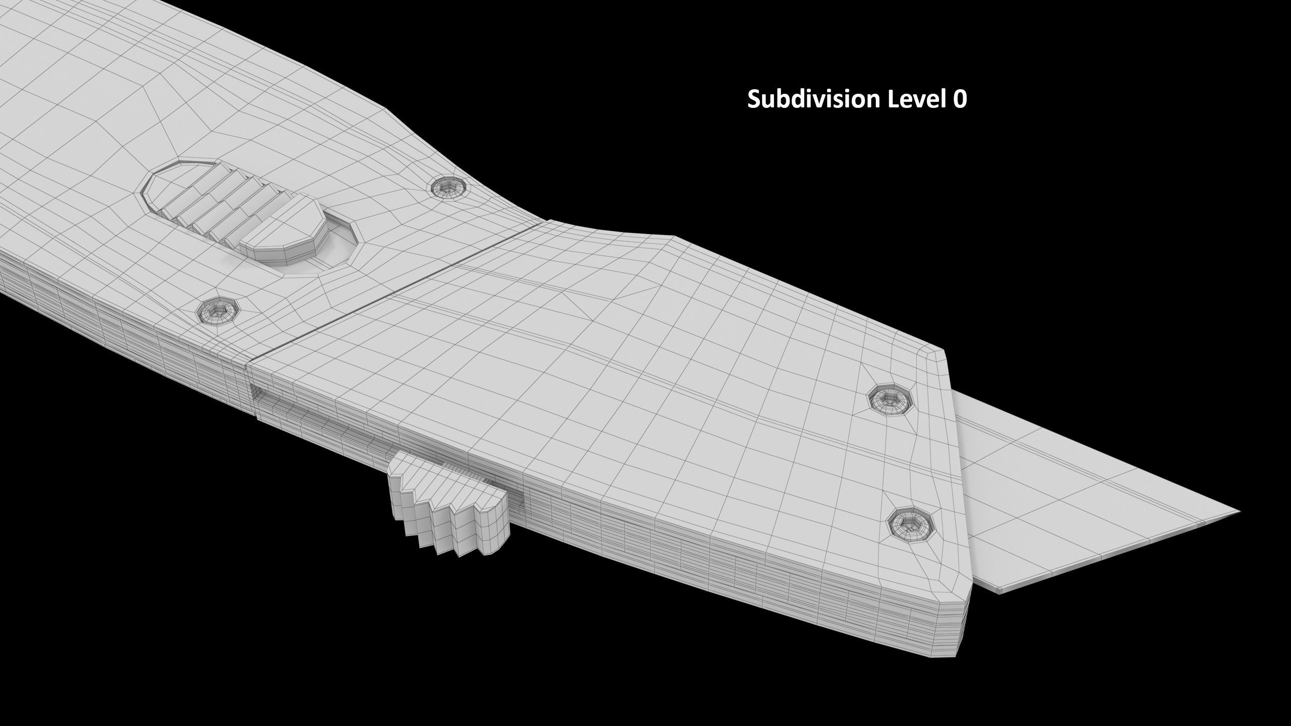 SO Retractable utility knife UTK100 Low-poly 3D model_11