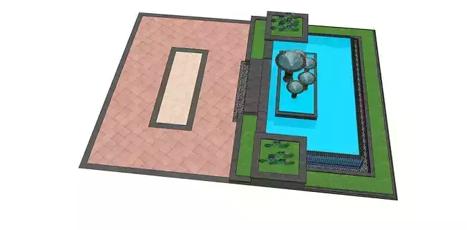 water fountain 3d sketchup model