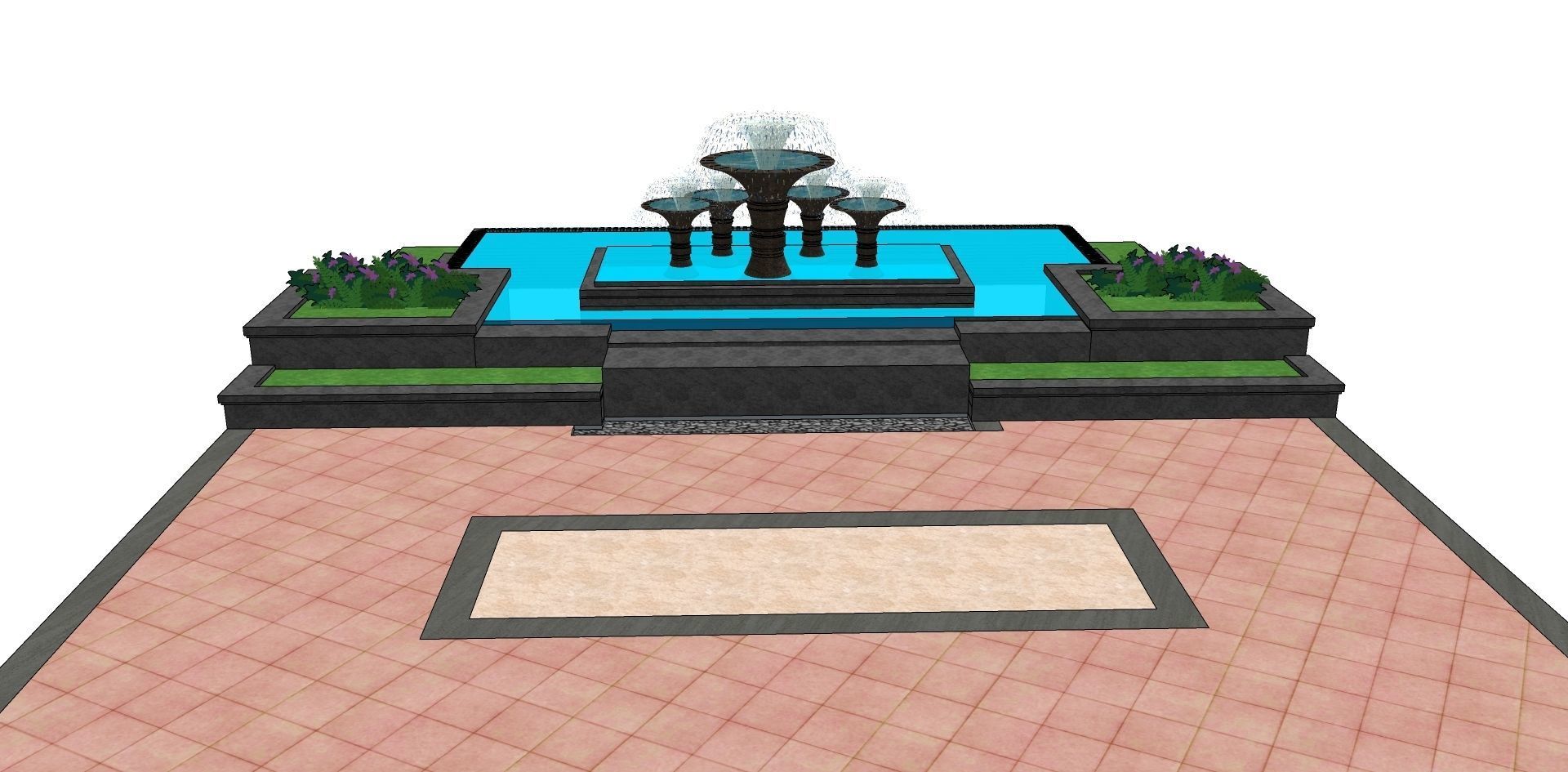 water fountain 3d sketchup model 3D model_1