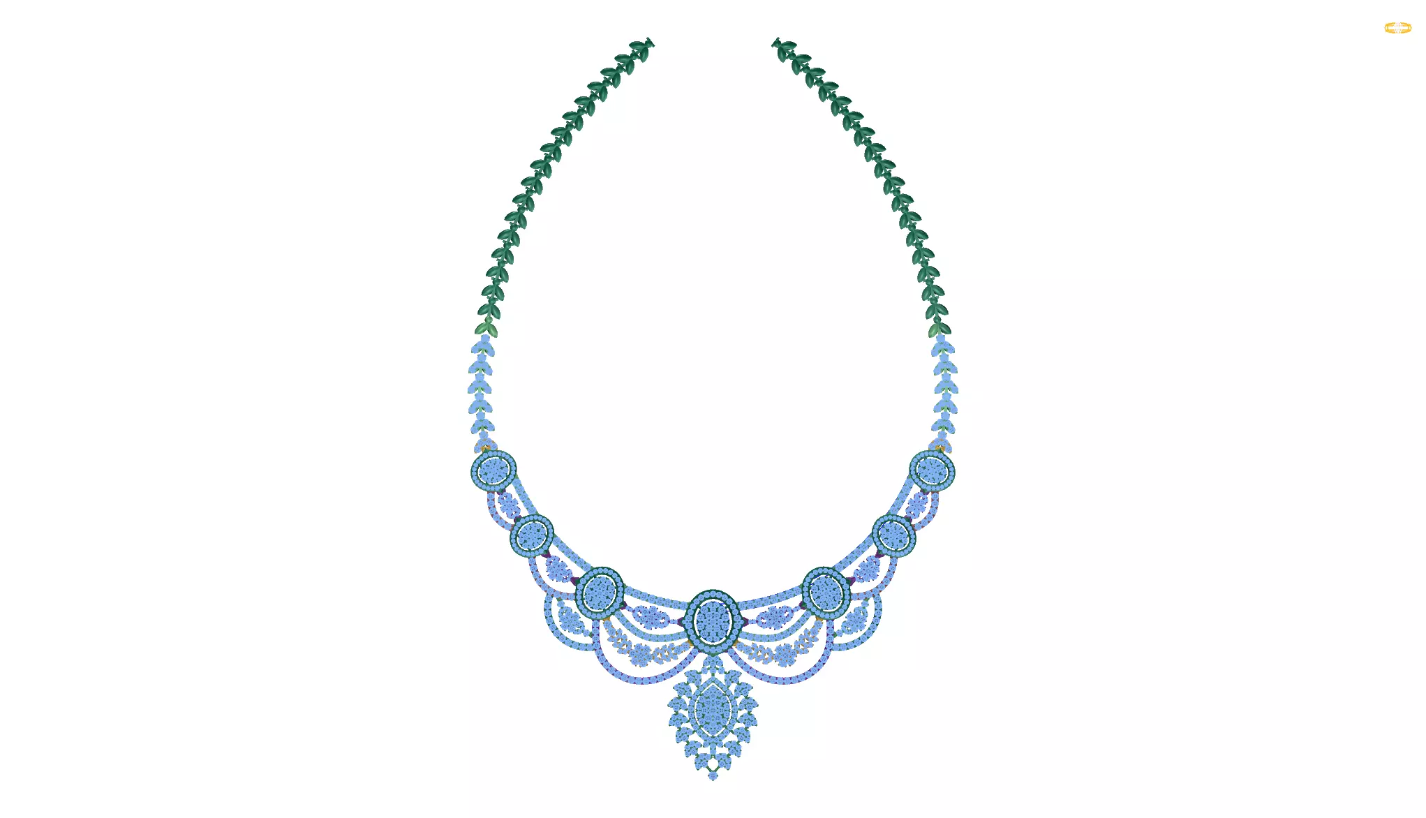 beautiful diamond necklace  3D print model_0
