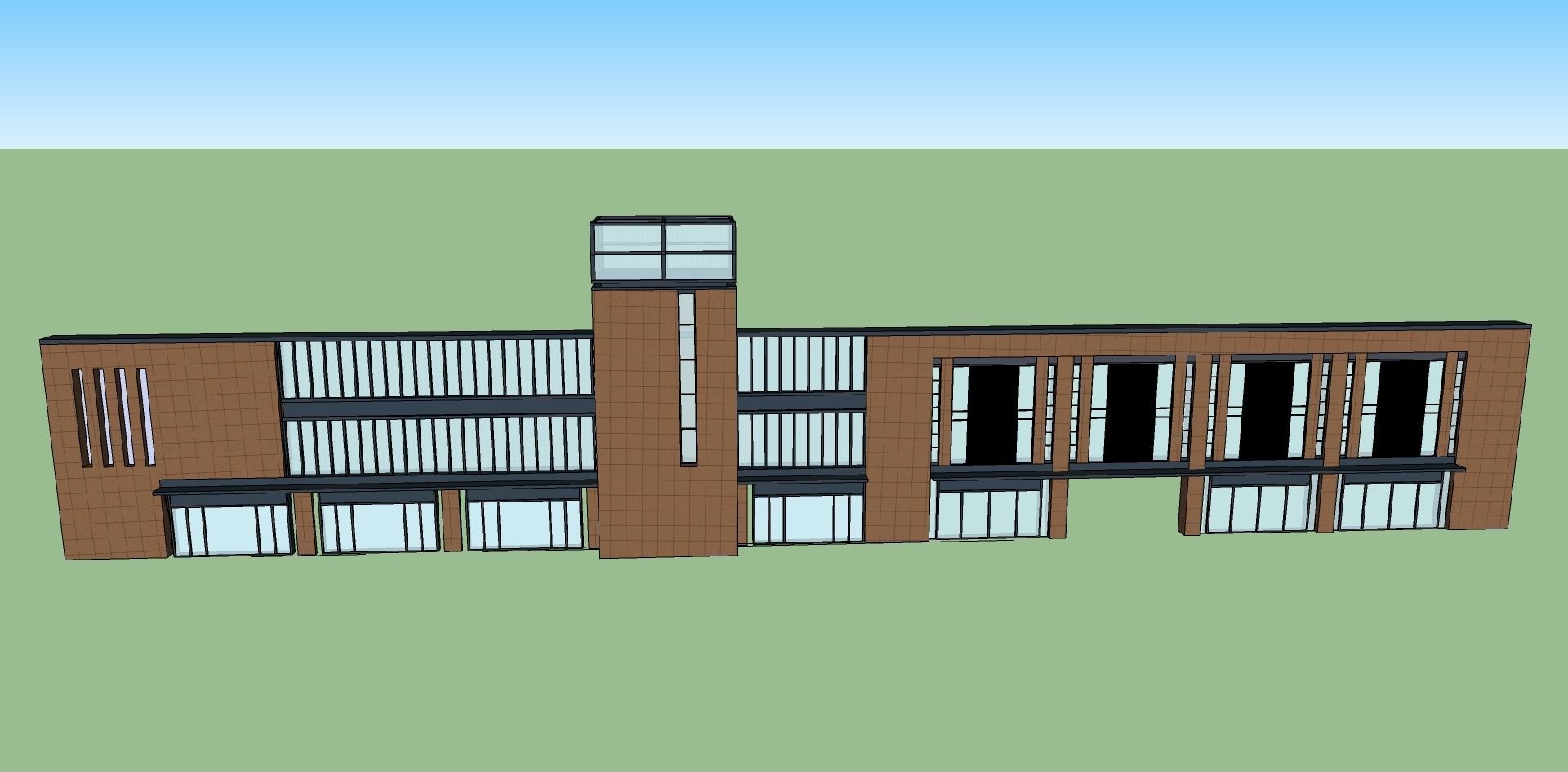 front facade wall sketchup model 3D model_1